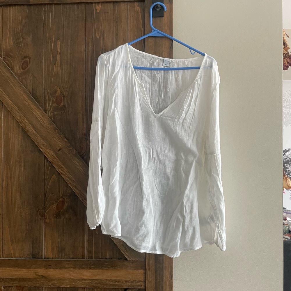 GAP White Blouse with Long Sleeves